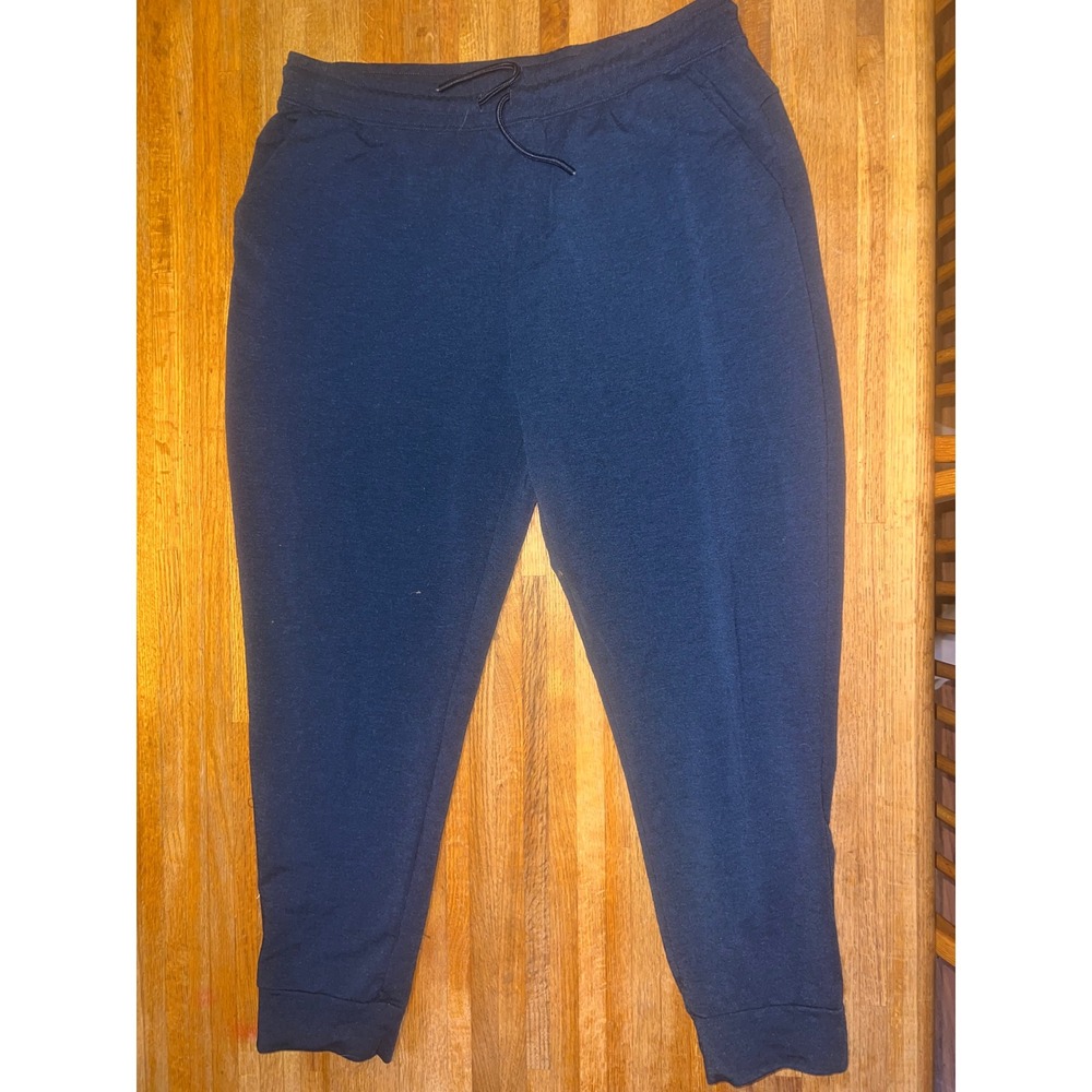 Athletic Works Men XL Navy Blue DriWorks Sweatpants Tapered Drawstring Joggers